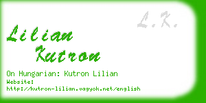 lilian kutron business card